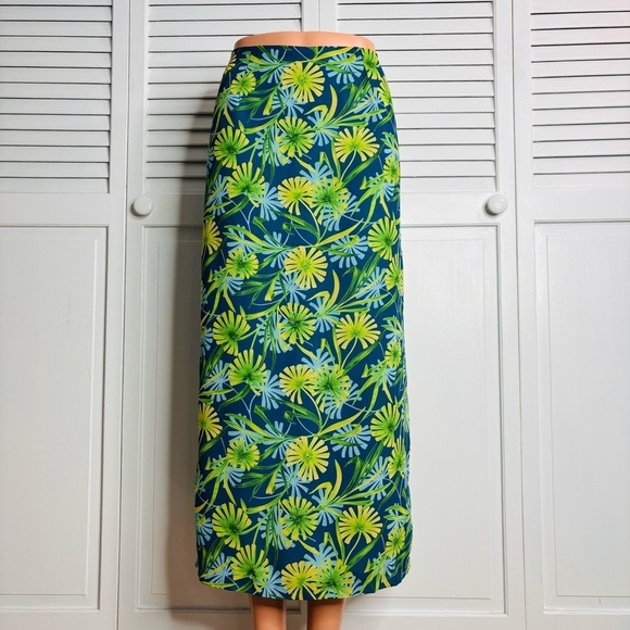CLIO 90s Vintage Floral Crepe Maxi Skirt Size 6 - Picture 1 of 9